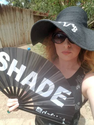 Customer review photo of Shade Rave Bamboo Folding Hand Fan / Clack Fan - Large by Amanda J.