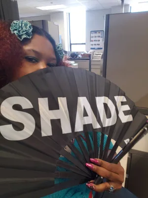 Customer review photo of Shade Rave Bamboo Folding Hand Fan / Clack Fan - Large by Erica S.