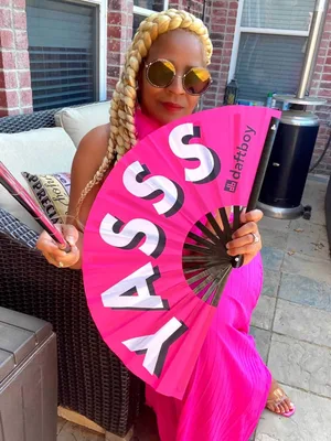 Customer photo of Yasss Rave Bamboo Folding Hand Fan / Clack Fan - Large by Latricia S.
