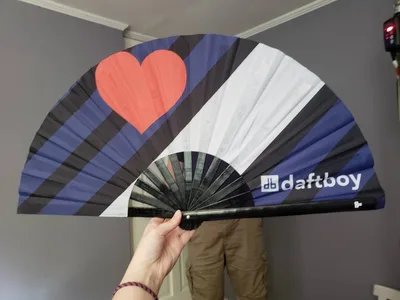 Customer review photo of Leather Flag Pride Bamboo Folding Hand Fan / Clack Fan - Large by Sam D.
