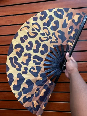 Customer review photo of Leopard Print Rave Bamboo Folding Hand Fan / Clack Fan - Large by Mmlhcl G.