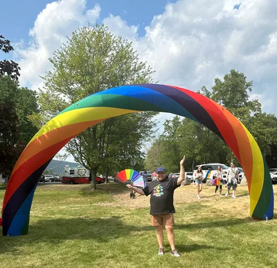 Customer photo of Pride Inclusion Rave Bamboo Folding Hand Fan / Clack Fan - Large by Blake C.