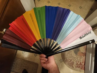 Customer review photo of Pride Inclusion Rave Bamboo Folding Hand Fan / Clack Fan - Large by Sam D.