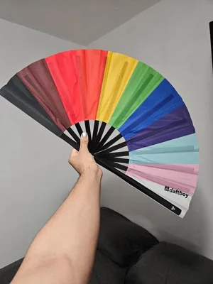Customer review photo of Pride Inclusion Rave Bamboo Folding Hand Fan / Clack Fan - Large by Micheal
