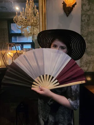 Customer photo of Asexuality (ACE) Demisexual Pride Bamboo Folding Hand Fan / Clack Fan - Large by Keelin S.