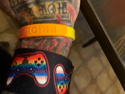 Customer photo of Gaymer Thicc Cuff Bracelet by Peter C.